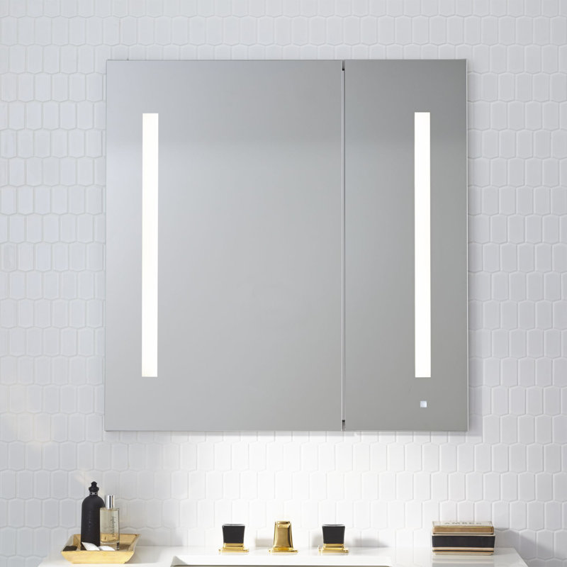 Robern AiO Recessed Frameless Medicine with 3 Adjustable Shelves and LED Lighting Wayfair